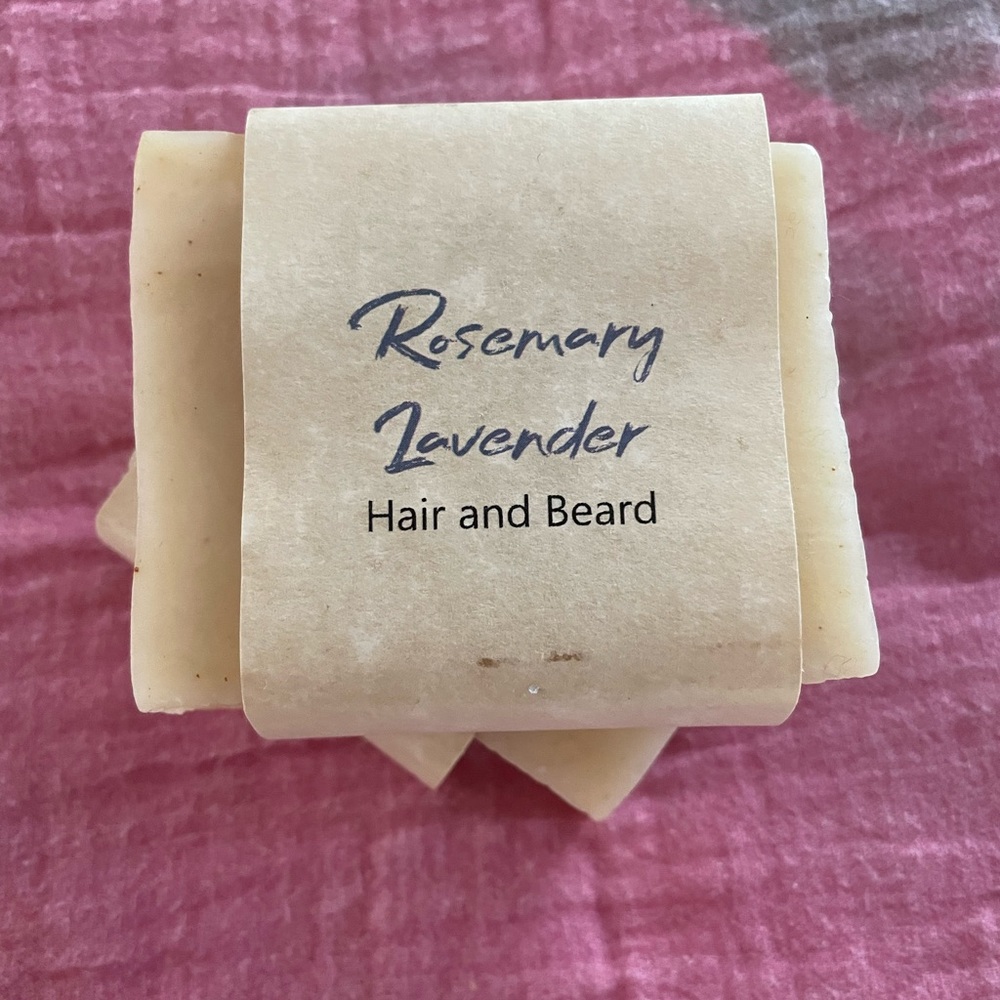 Set of two bars of Rosemary Lavender Hair & Beard Soap